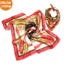 Soft Bandana Custom Square Printed Bandana Headband Silk Polyester Custom Satin Bandana Handkerchief Silk Scarf